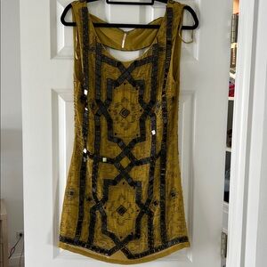 Free People Gold and Black Sequin Dress
